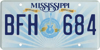 MS license plate BFH684