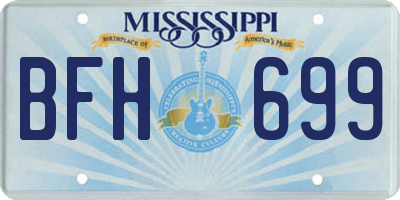 MS license plate BFH699
