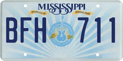 MS license plate BFH711