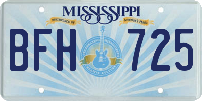 MS license plate BFH725