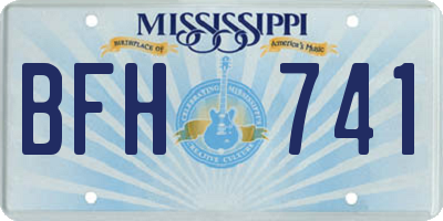 MS license plate BFH741