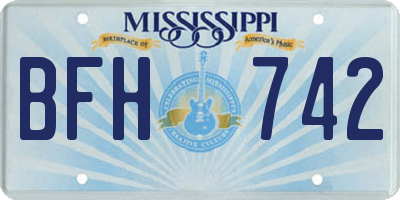 MS license plate BFH742