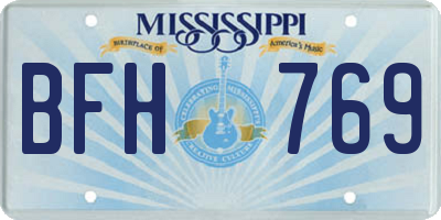 MS license plate BFH769