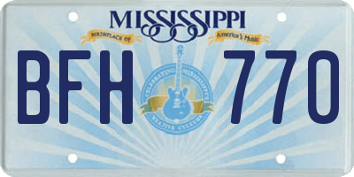 MS license plate BFH770