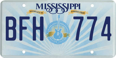 MS license plate BFH774