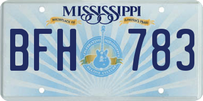 MS license plate BFH783