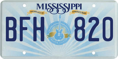 MS license plate BFH820