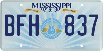 MS license plate BFH837