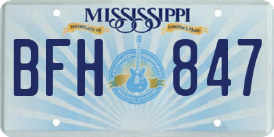 MS license plate BFH847