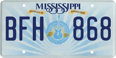 MS license plate BFH868
