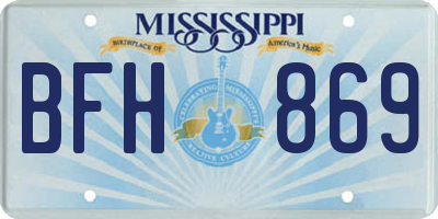 MS license plate BFH869