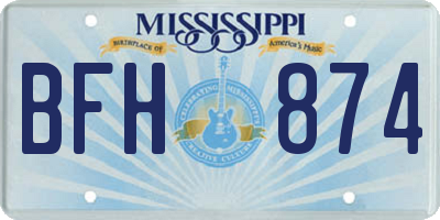 MS license plate BFH874