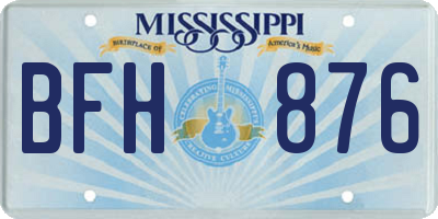 MS license plate BFH876