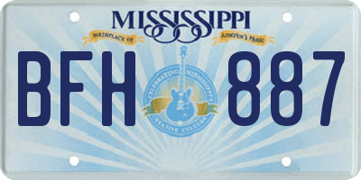 MS license plate BFH887