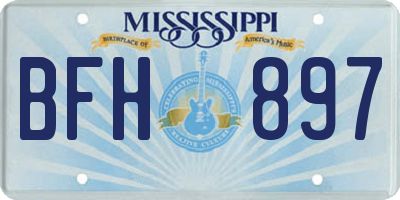 MS license plate BFH897