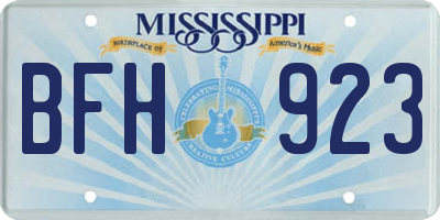 MS license plate BFH923
