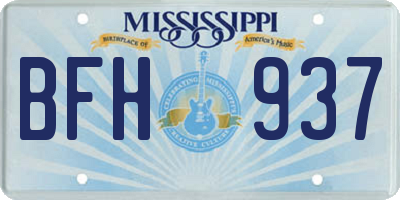 MS license plate BFH937
