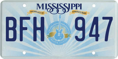 MS license plate BFH947