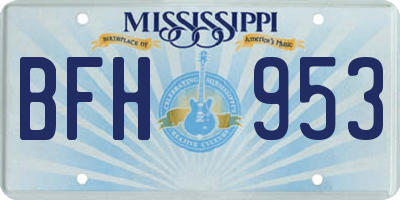MS license plate BFH953