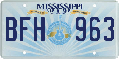 MS license plate BFH963