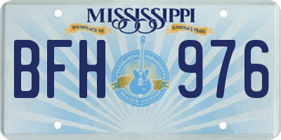 MS license plate BFH976