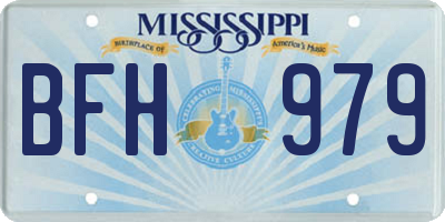 MS license plate BFH979