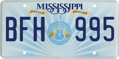MS license plate BFH995