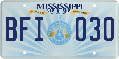 MS license plate BFI030