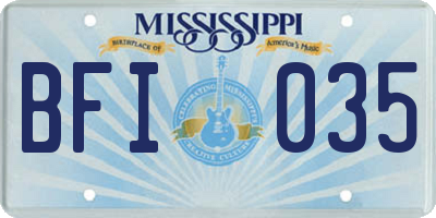 MS license plate BFI035