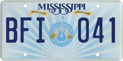 MS license plate BFI041