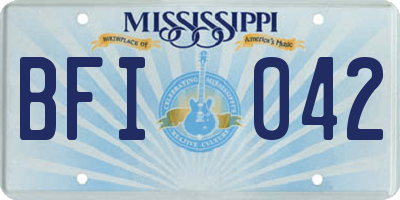 MS license plate BFI042