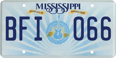 MS license plate BFI066