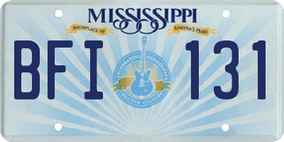 MS license plate BFI131