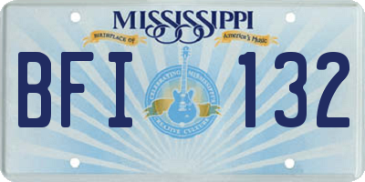 MS license plate BFI132
