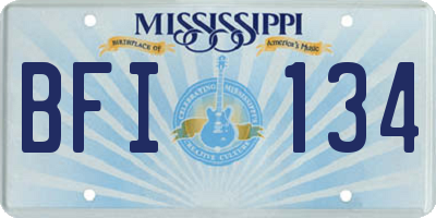 MS license plate BFI134
