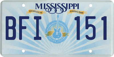 MS license plate BFI151