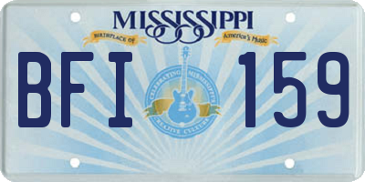 MS license plate BFI159