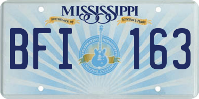 MS license plate BFI163