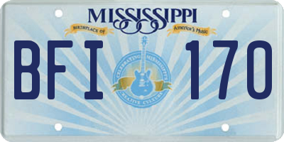 MS license plate BFI170