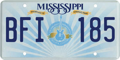 MS license plate BFI185