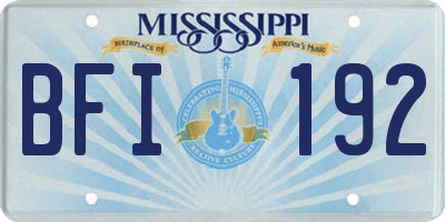 MS license plate BFI192