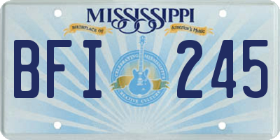 MS license plate BFI245