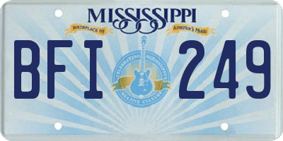 MS license plate BFI249