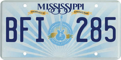 MS license plate BFI285
