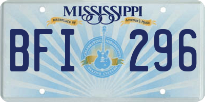 MS license plate BFI296