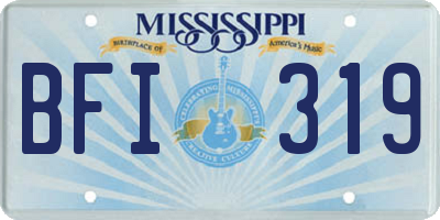 MS license plate BFI319