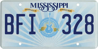 MS license plate BFI328