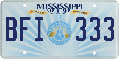 MS license plate BFI333