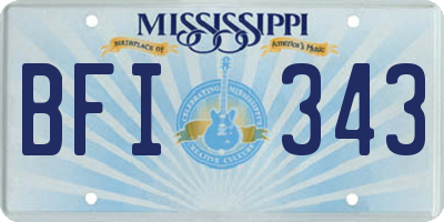 MS license plate BFI343