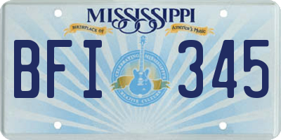 MS license plate BFI345
